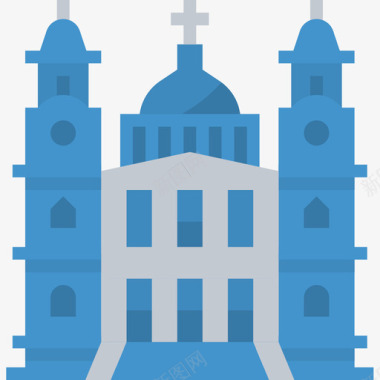圣保罗大教堂地标建筑24座平面图图标图标