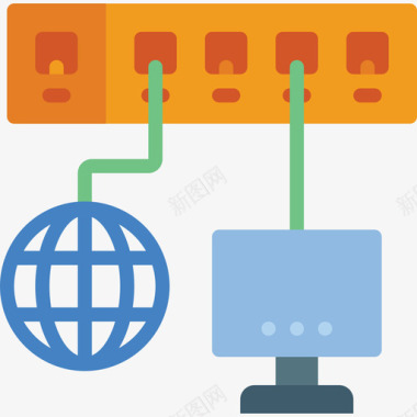 网络交通网络联网3扁平图标图标
