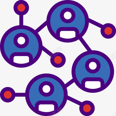 网络连接线颜色图标图标