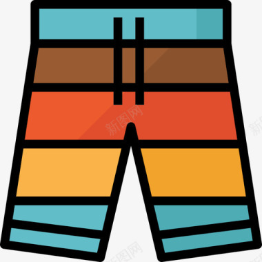 夏季游泳裤夏季43线型颜色图标图标