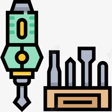 螺丝刀设计螺丝刀施工工具8线颜色图标图标