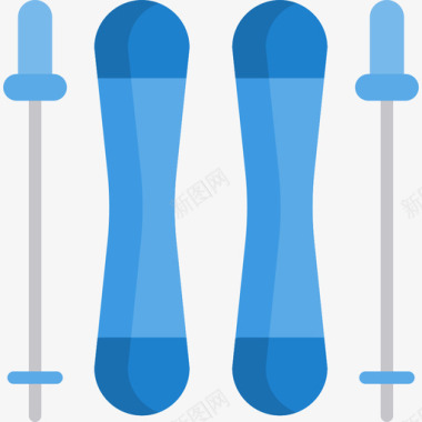 橘色滑雪板滑雪板冬季自然12平坦图标图标