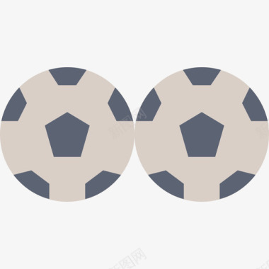 双色足球图标足球足球元素2平坦图标图标