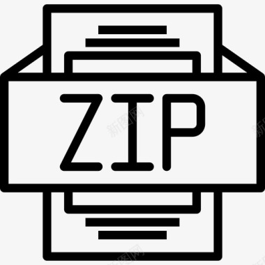 ZIP文件Zip文件类型3线性图标图标