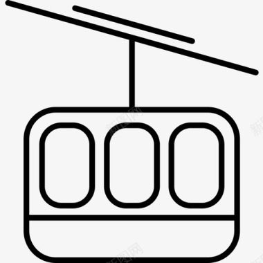 后车厢缆车车厢冬季运动型直线型图标图标
