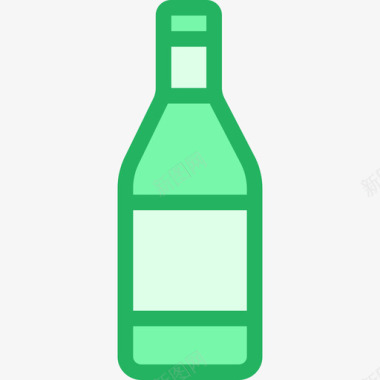 瓶子24号酒吧线形绿色图标图标