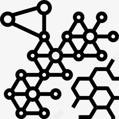 生物分子科学分子遗传学和生物工程线性图标图标