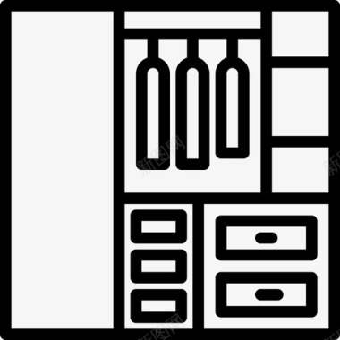家居改装壁橱家具和家居11线性图标图标