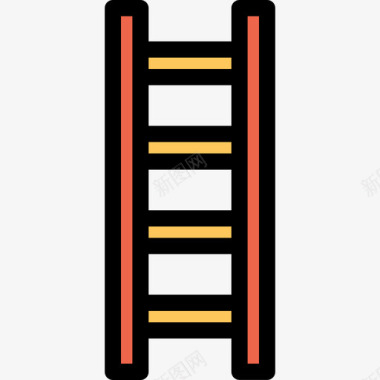 梯子施工和工具6线颜色橙色图标图标