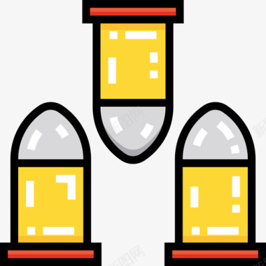 西部农村子弹狂野西部28线性颜色图标图标