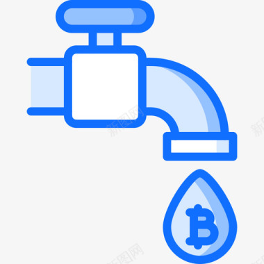 水龙头区块链3蓝色图标图标