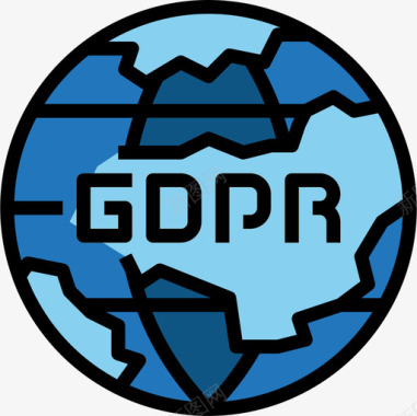 畅销全球全球GDPR12线性颜色图标图标