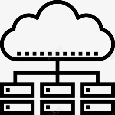 地图分布数据分布网络和数据库概要线性图标图标