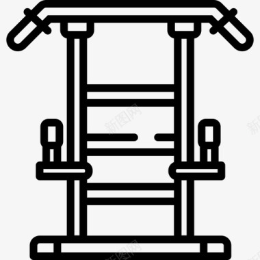 健身器材图标健身站健身器材3台直线型图标图标