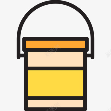 房型结构油漆桶62号结构线性颜色图标图标