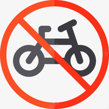 矢量信号图标禁止自行车信号灯和禁令3平坦图标图标