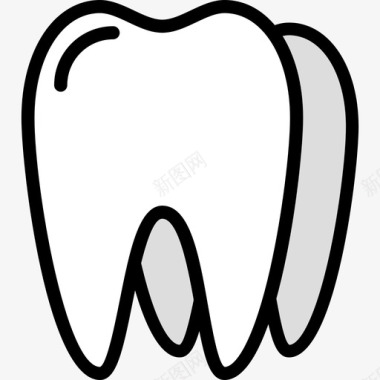 刷牙的牙齿牙齿牙齿6线形颜色图标图标