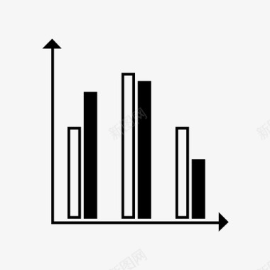 白色图表条形图黑色统计图标图标