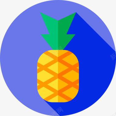 菠萝菠萝水果和蔬菜2扁平图标图标