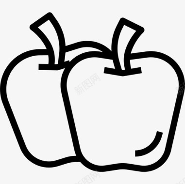 苹果天然香味4直线型图标图标