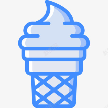 冰淇淋夏季蓝色图标图标