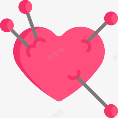 破裂心心爱19平坦图标图标
