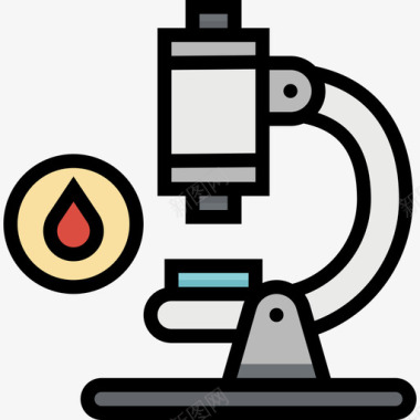 显微镜医用99线性彩色图标图标
