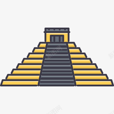 玛雅金字塔城市21颜色图标图标