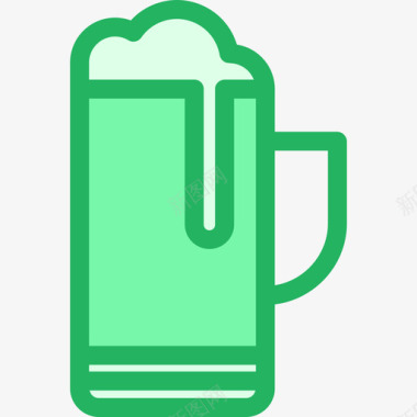绿色啤酒易拉罐啤酒24号酒吧线形绿色图标图标