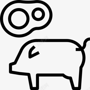 猪肉健康3直系图标图标
