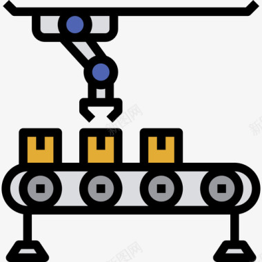 皮带输送机输送机制造8线性颜色图标图标