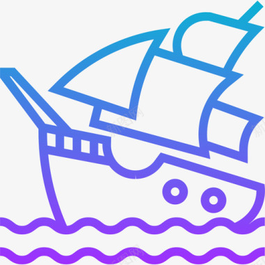 沉船海盗梯度图标图标