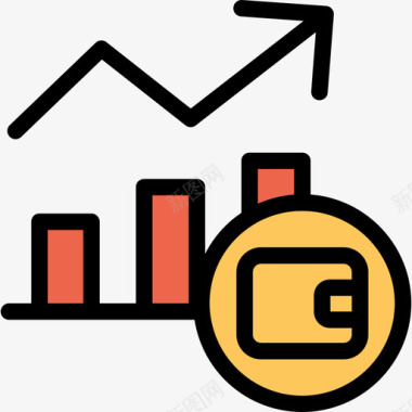 橙色折纸分析分析和图表线颜色橙色图标图标