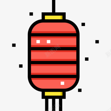 古风灯笼灯笼瓷器18线颜色图标图标