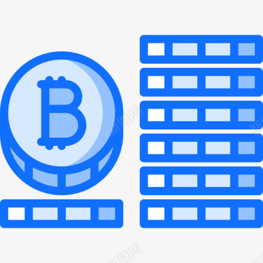 比特币区块链3蓝色图标图标