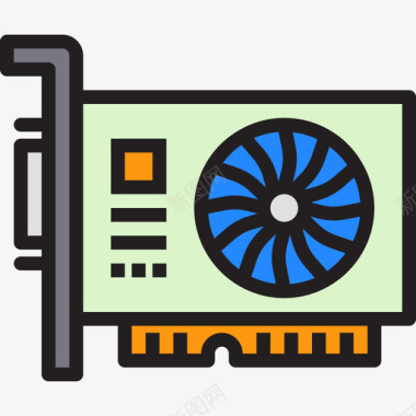 个性卡Vga卡计算机硬件线性彩色图标图标