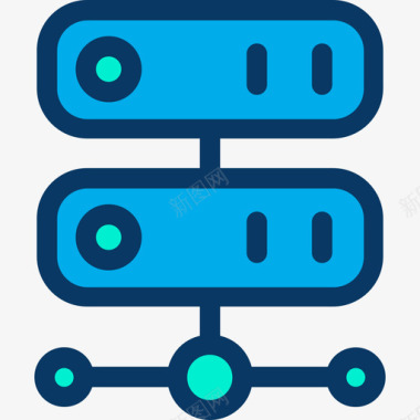 云服务器服务器大数据4线性颜色图标图标