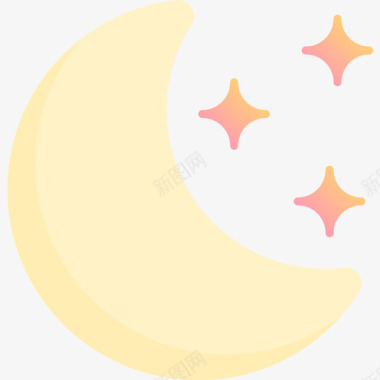 月亮天文8黄色图标图标
