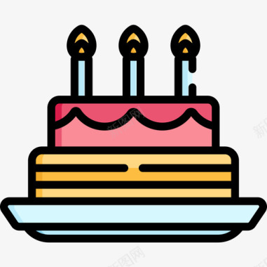 生日蛋糕背景生日蛋糕糖果店13线性颜色图标图标