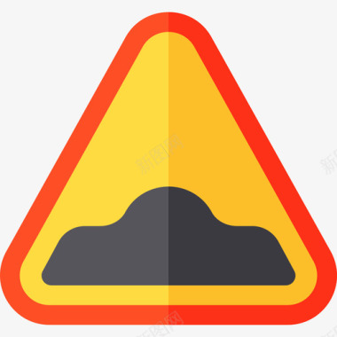道路禁令标志驼峰信号和禁令3平坦图标图标