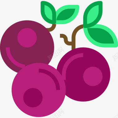 水果蓝莓水果和蔬菜扁桃图标图标