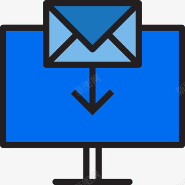 电子邮件电子邮件通讯网络线颜色图标图标