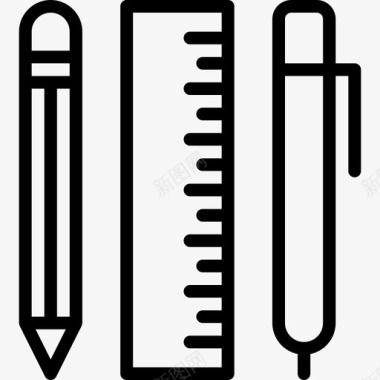 文具商务和办公室18直线型图标图标