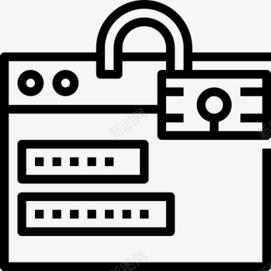 挂锁网络安全5线性图标图标