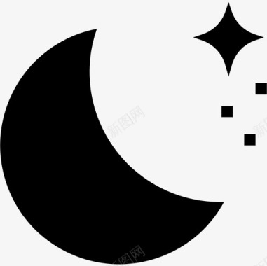 150夜晚天气150固体图标图标