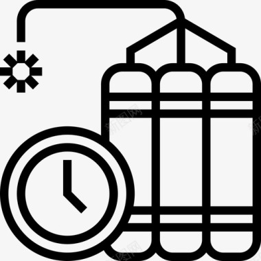 爆炸爆炸物军用17直线型图标图标