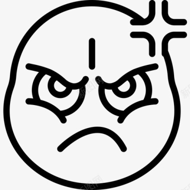 脸上的表情符号恼怒表情符号27直白图标图标