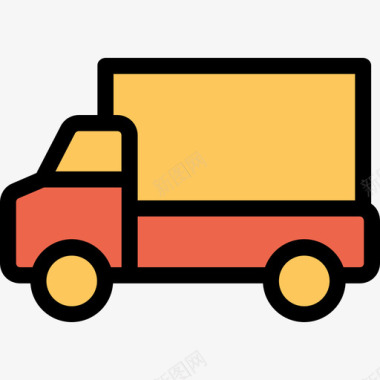运货车施工和工具6线颜色橙色图标图标