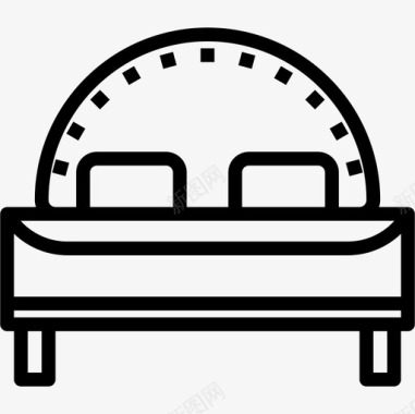 床家具和家居装饰线性图标图标