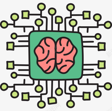 大脑机器人31彩色图标图标